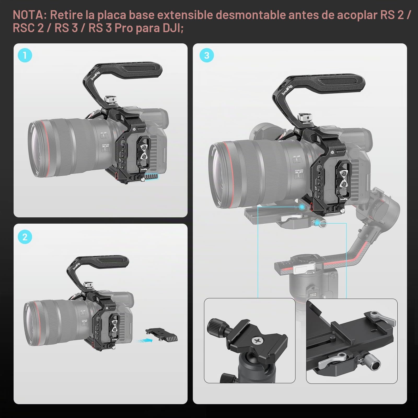 SMALLRIG R5C Camera Cage Handheld Kit para Canon R5 C con Top Handle, Full Cage, HDMI y USB-C Cable Clamp - 3891