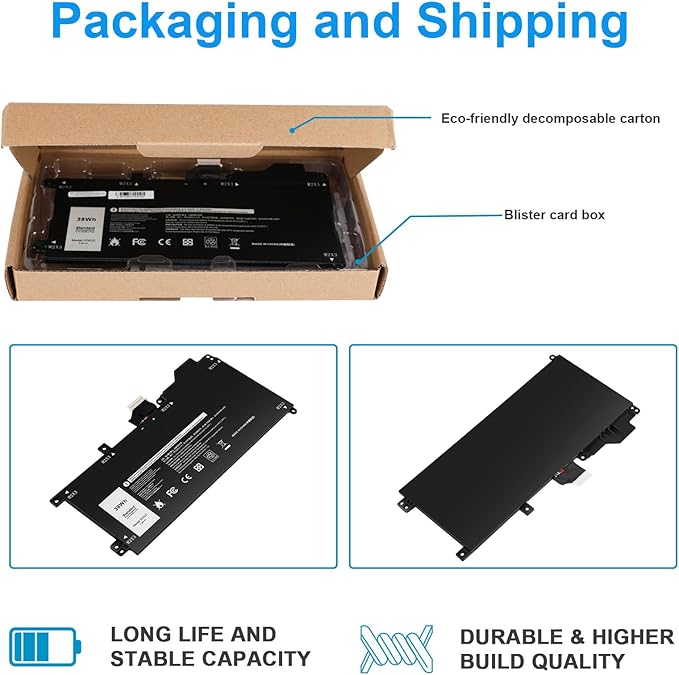 Batería Futurebatt 1FKCC 7.6V 38Wh para Dell Latitude 7200 7210 miniatura 9