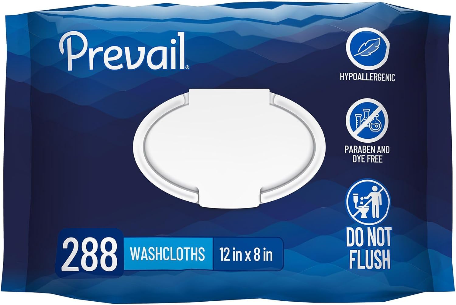 Prevail Soft Pack Adult Washcloths - Unisex Adult Incontinence Wipes - Disposable Adult Wipes for Men & Women - 12"x 8", 288 Count (6 Packs of 48)