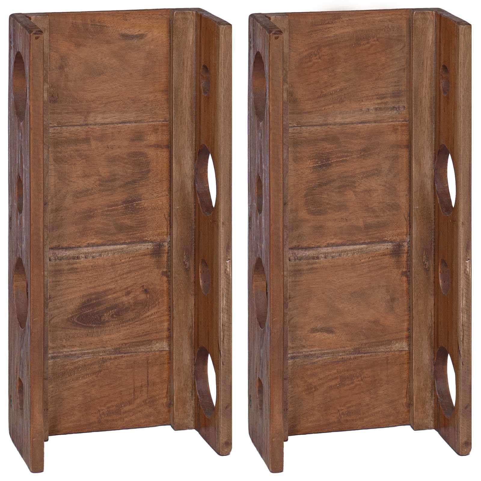 Fengshui Regał na wino z litego drewna mahoń 24 x 13 x 54 cm