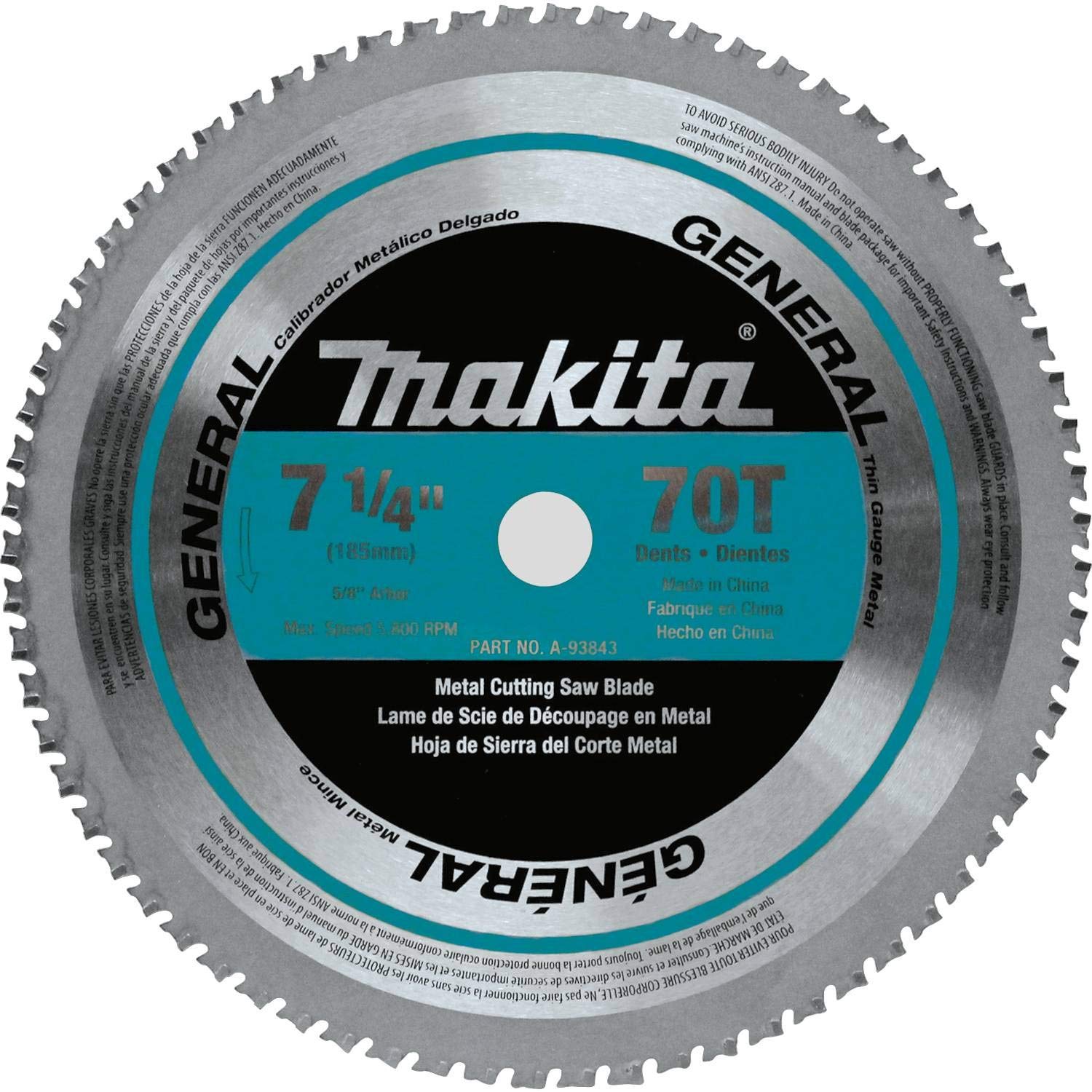 Amazon.co.jp: マキタ 7-1/4インチ 70歯超硬金属切刃 A-93843 : DIY
