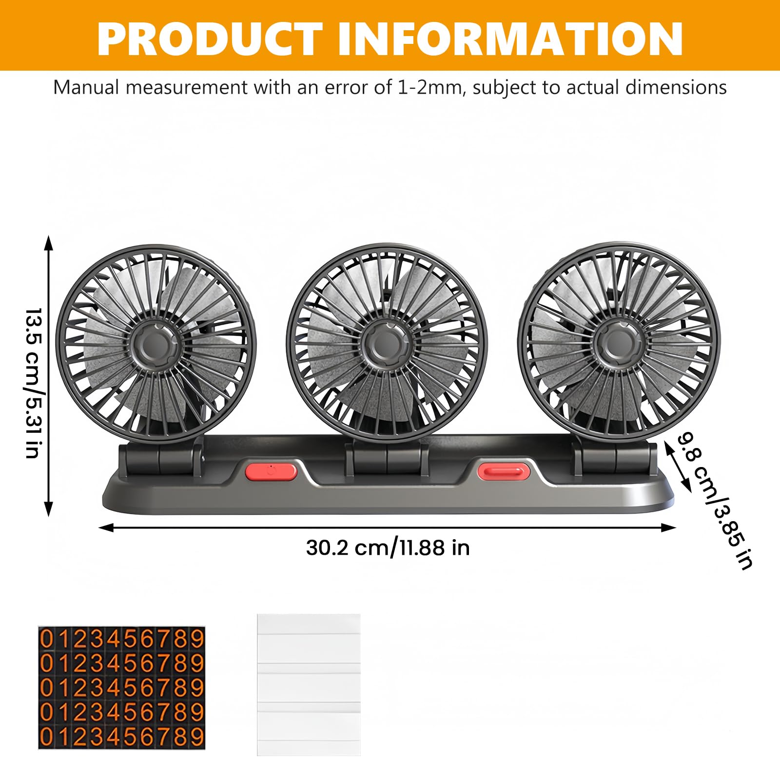BORDEAG Ventilatore Elettrico per Auto,360°12V 24V Ventola Clip-On Regolabile,Ventilatore USB Auto Portatile,Ricaricabile Ventilatore da Tavolo Silenzioso per Camper,Camion,Berlina/SUV/RV/Barca