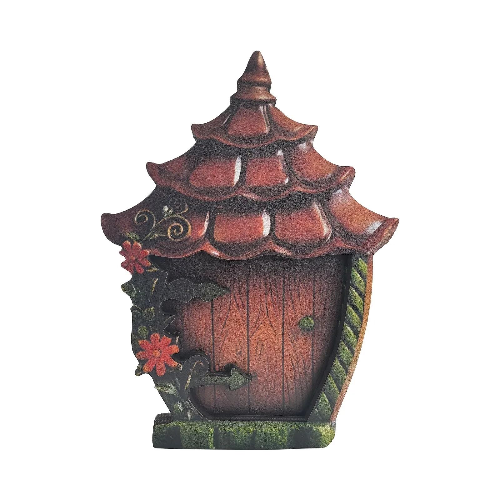 Diyouke Miniature Elf Fairy Door - Charming Decorative Resin Art Sculpture for Home, Garden, and Holiday Decor(Color 3)