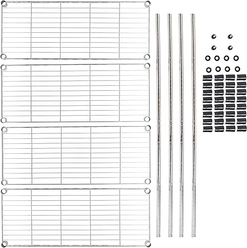 Miniatura 7 de Estantes de almacenamiento de 4 niveles de 36 x 14 x 54 pulgadas de altura ajustable, estantes de almacenamiento de garaje resistentes, estantes de