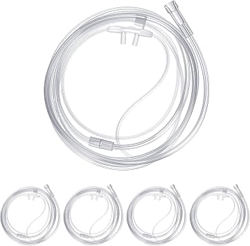 Oxygen Nasal Cannula with Tubing Standard Connector Soft Material for Long Term Oxygen Therapy Patients Crush Kink Resistant