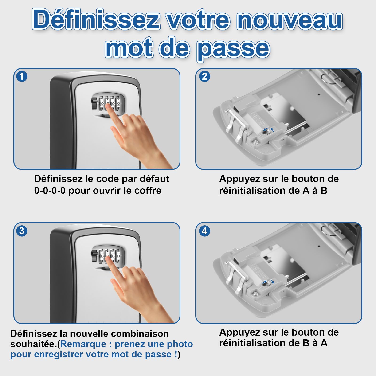 Diyife Boite a Clef Grande Capacité, Anti-Intempéries Boite a Clefs Murale | 145x105x55mm (HxBxT) - Gris, Boite a Clefs Securisee Exterieur avec Code 4 Chiffres, pour Clés et Cartes