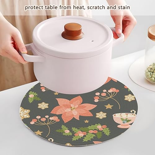 Miniatura 5 de Alfombrillas de chocolate de Navidad que absorben el agua, salvamanteles grandes para ollas y sartenes calientes resistentes al calor para cocinar,