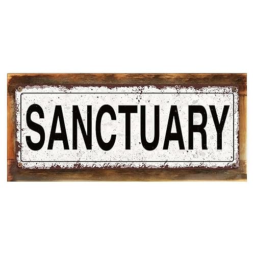 Framed Sanctuary 6"x16" Metal Sign, Rustic, Relax, Outdoor Living, Hand-Crafted