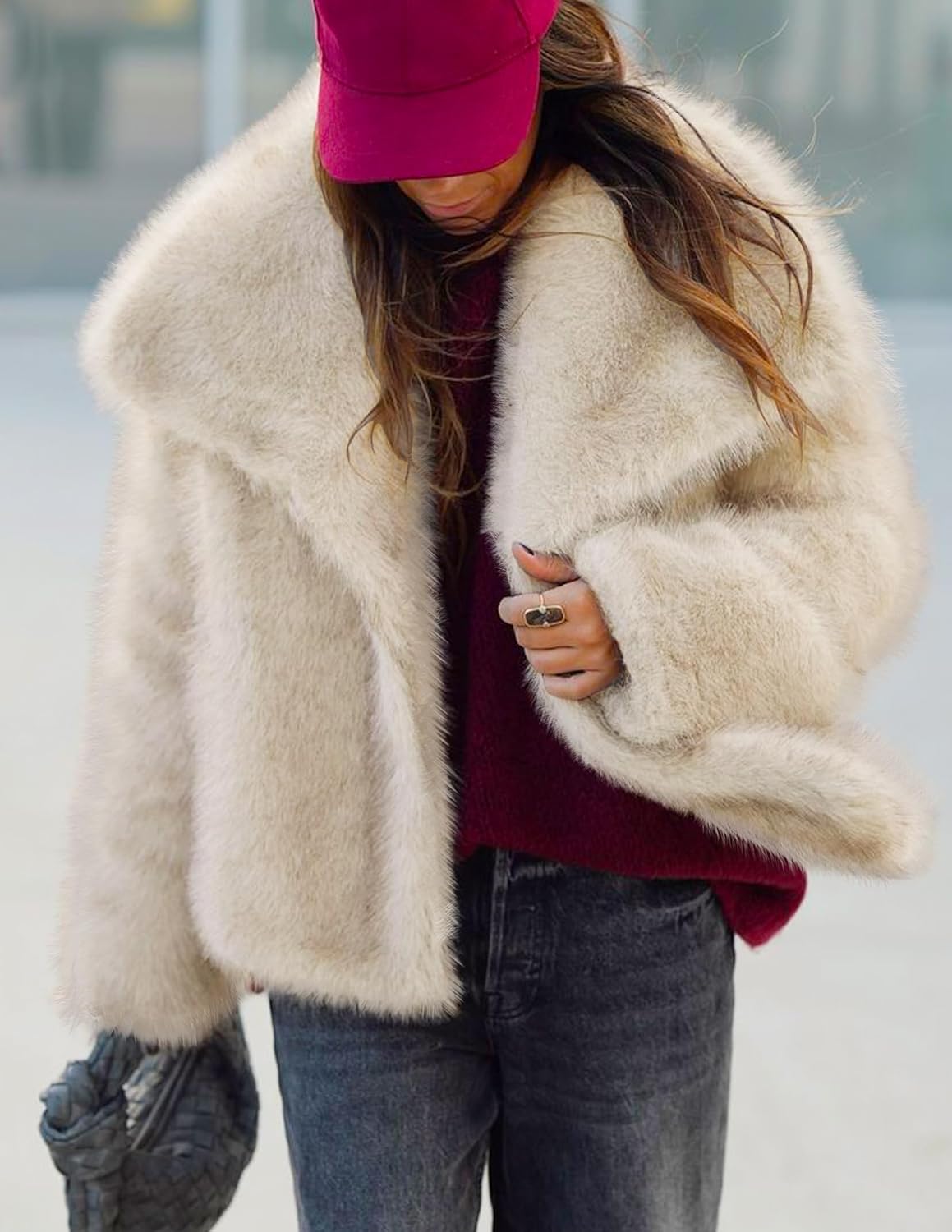 ZESICA Women's Winter Faux Fur Coats Fluffy Jacket 2026 Trendy Long Sleeve Lapel Shaggy Warm Outerwear with Pockets - Image 3