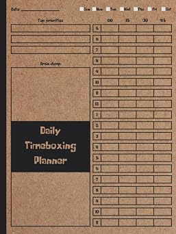Daily Timeboxing Planner Undated Time Block Planner, To-Do List, Time Management Notebook