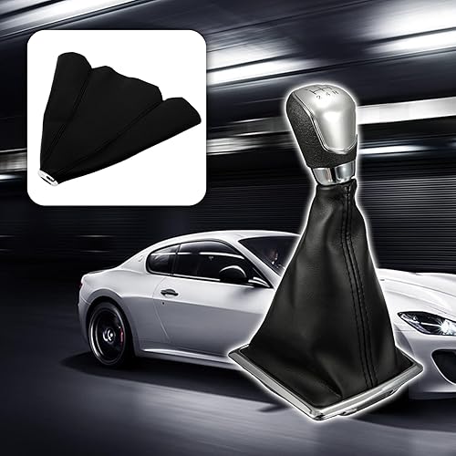 Miniatura 5 de Cubierta antipolvo para pomo de palanca de cambios de automóvil, cubierta de cuero de fibra de carbono para la mayoría de automóviles, camiones, SUV