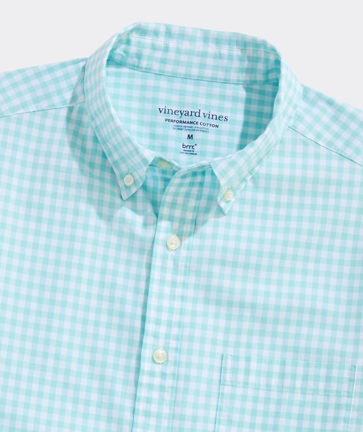 vineyard vines Men's Skysail Gingham Performance Cotton Shirt
