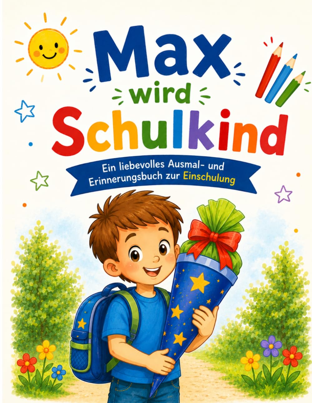 Max wird Schulkind: Eine liebevolle Geschichte zum Schulanfang mit vielen Ausmalbildern