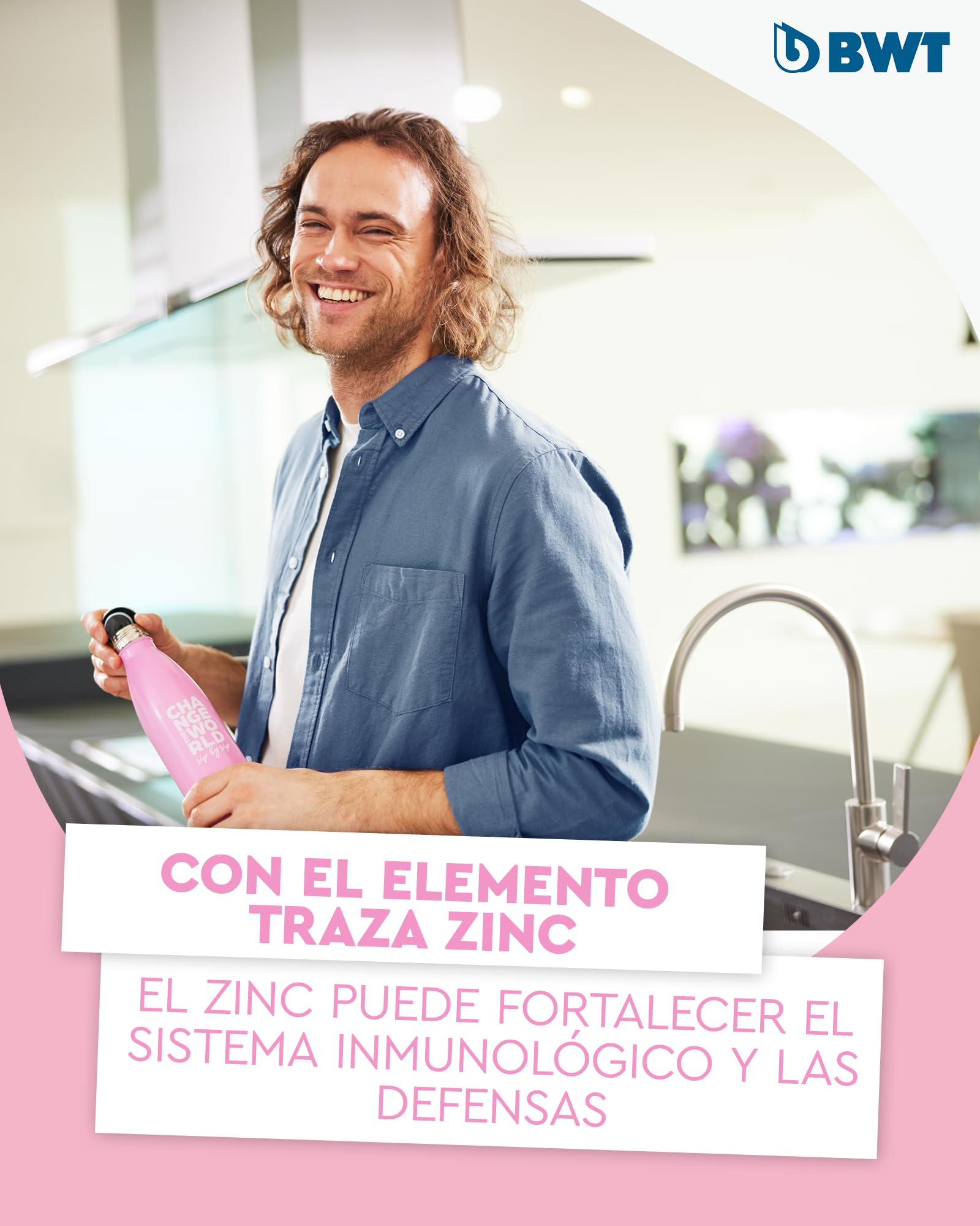 BWT AQA drink Pure 2.0 ZINC + MP200| Mezclador de cocina cromado con caño C extraíble, Pulverizador de enjuague rotativo | Filtra partículas como arena y óxido | Agua potable perfectamente filtrada