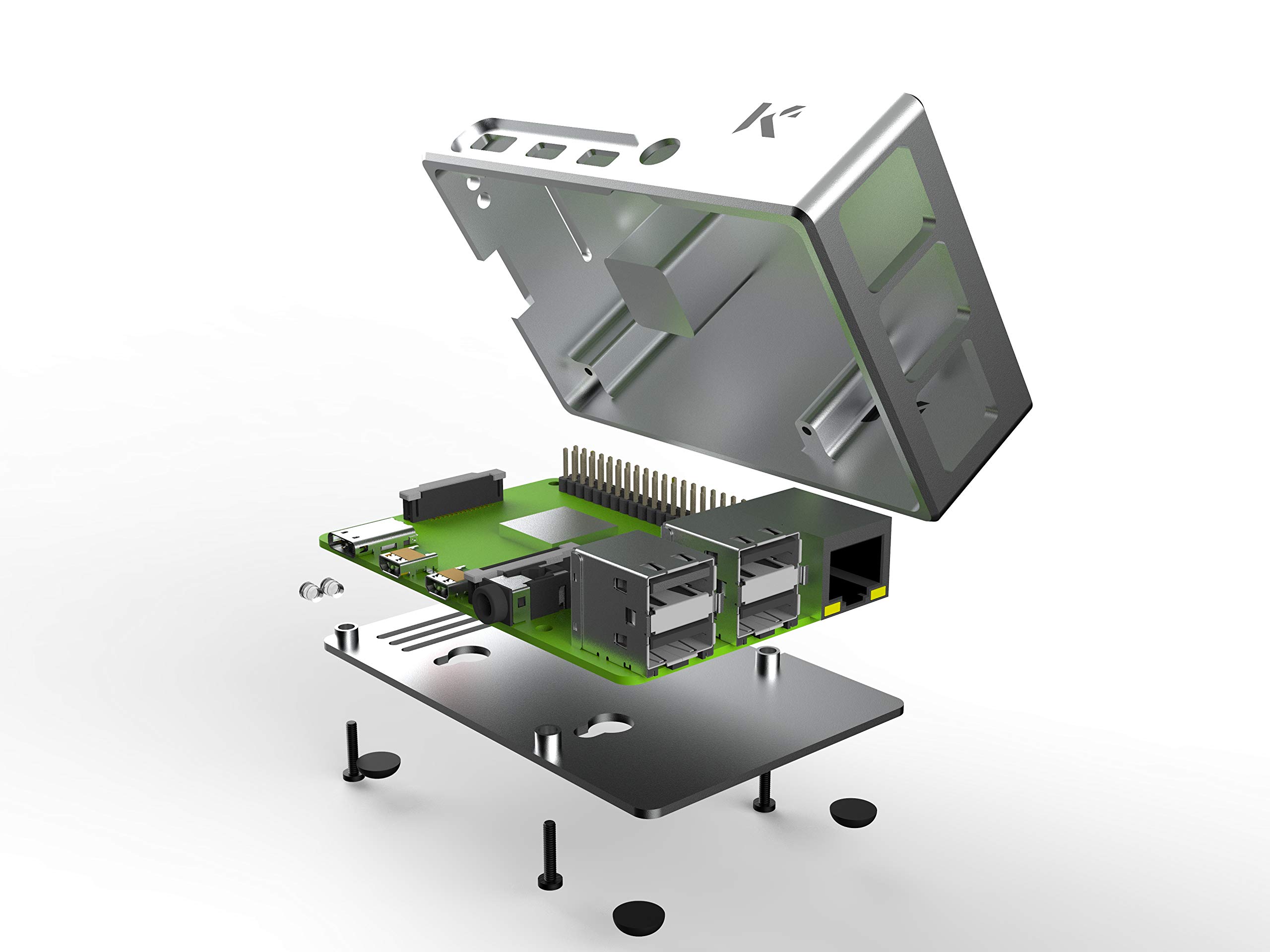 KKSB-Cases Raspberry Pi 4 obudowa – wysokiej jakości anodowana obudowa Raspberry Pi 4 model B aluminiowa obudowa - obudowa radiatora Raspberry Pi 4 – łatwy montaż i technologia rozpraszania ciepła – szwedzka jakość