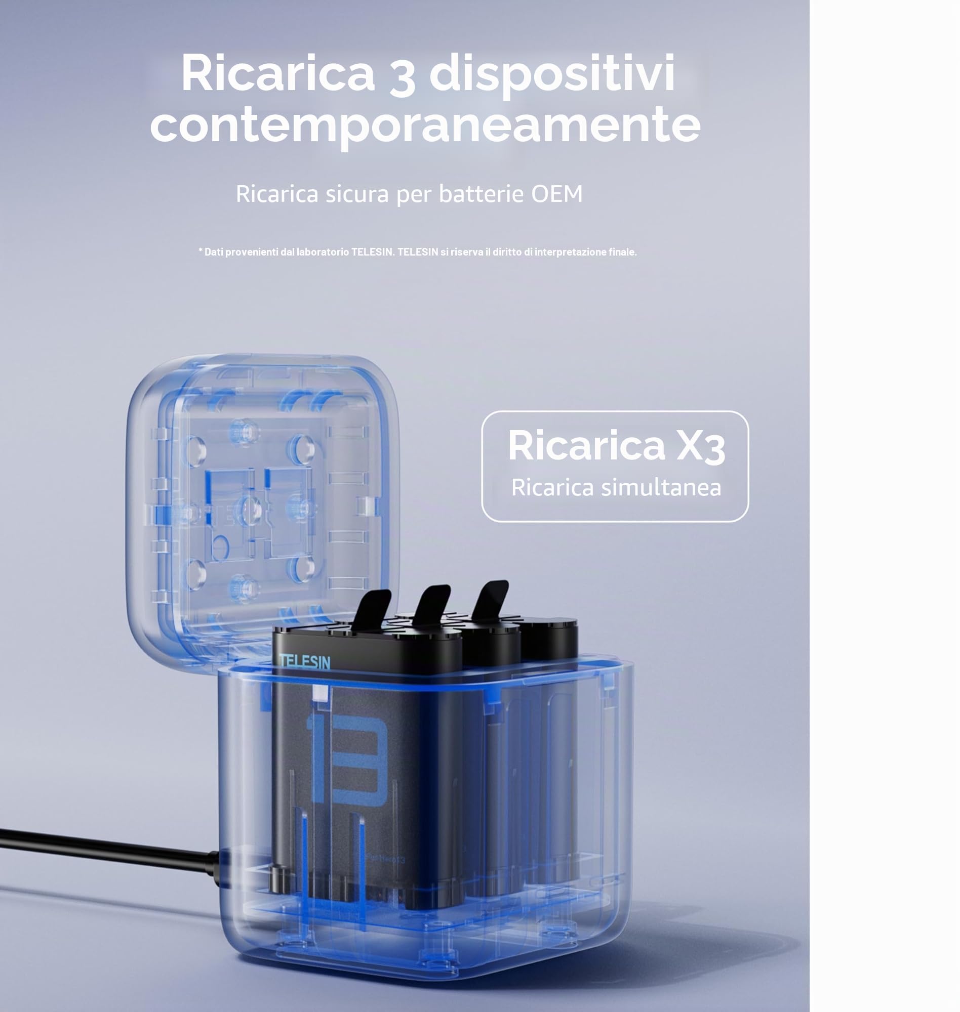 TELESIN Confezione da 2 batterie con caricatore per GoPro Hero 13 Black, batterie a lunga durata come quelle originali + custodia di ricarica Fast Charge per accessori Go Pro 13 Black