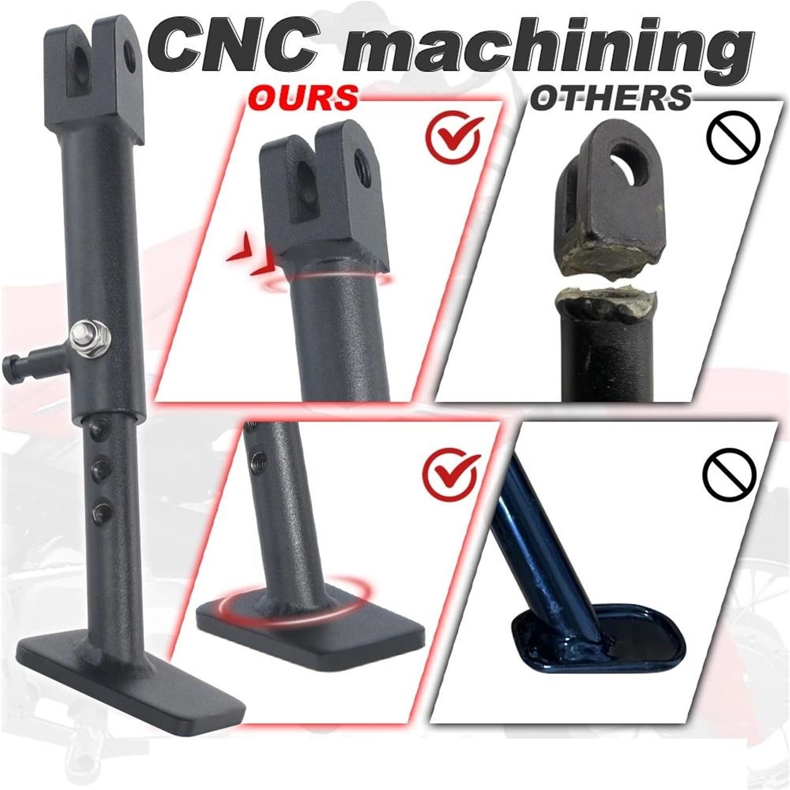 Rivestimenti Laterali Moto Cavalletto Regolabile Kick Cavalletto Laterale per CRF50F 2013 2014 2015 2016 2017 2018 2019 2020 2021 2022 2023 2024