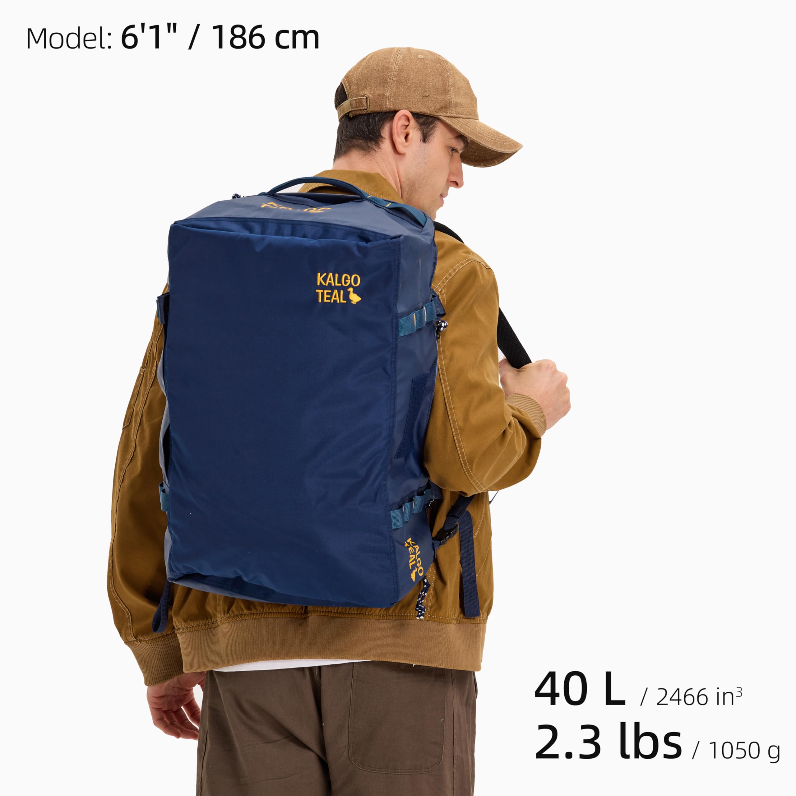 Reisetasche 40 L, Umwandelbarer Rucksack für Reisen, Fitnessstudio & Pendlernutzung, Wasserabweisend