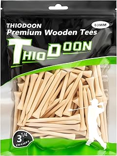 THIODOON Golf Tees Professional Natural Wood Golf Tees Pack of 100, Golf...