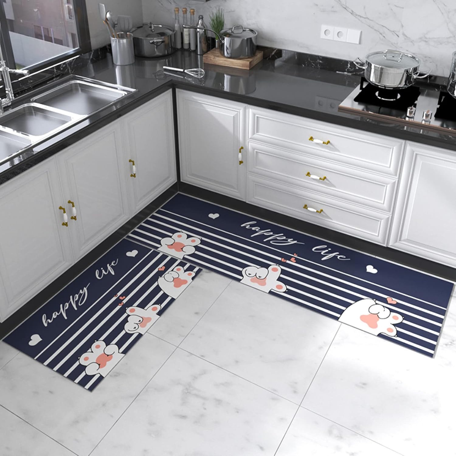 キッチンマット 台所マット 玄関マット 大きいサイズ 足ふきマット 床保護マット 滑り止め 油水対策 防水 防油 防臭 60*180