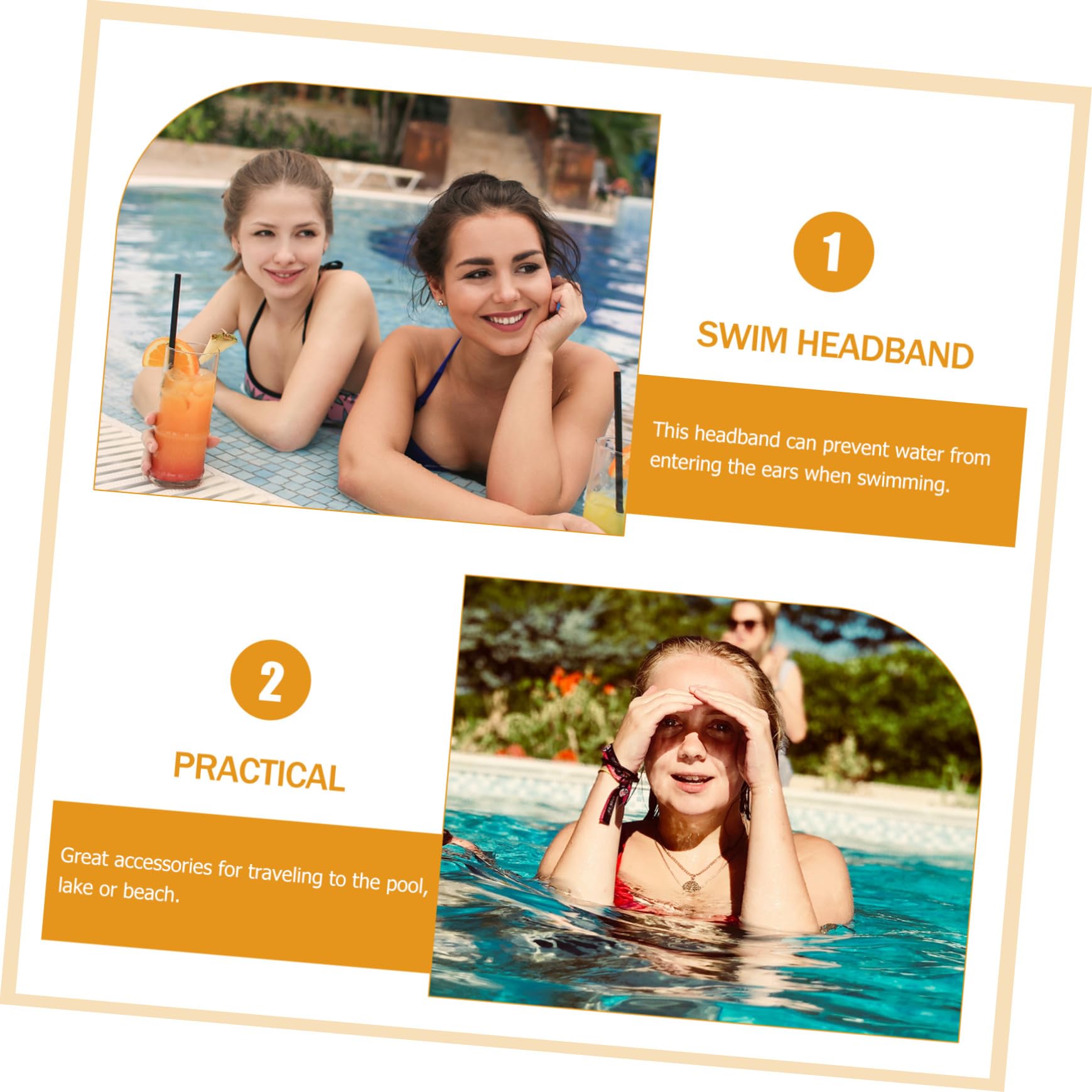 Supvox 5 Sätze Schwimmendes Stirnband Wasser Schwimmohr Für Erwachsene Ohrstöpsel Für Schwimmende Stirnband Duschen Verstellbares Schwimmohrband Ohren Neopren 4 Stück * 5