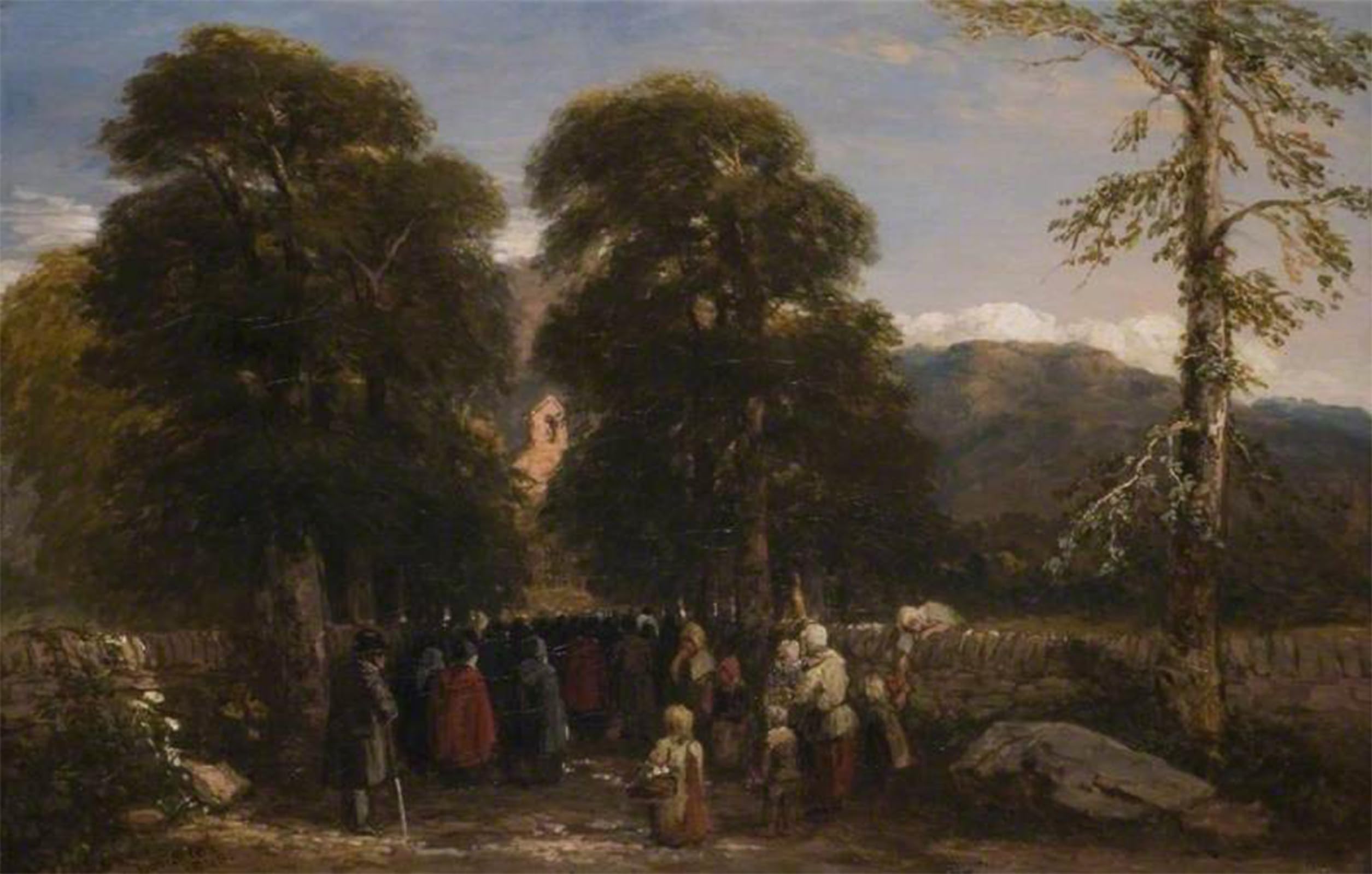 SERENDIPITP Vintage Picture Print on Canvas Wall Art Poster the Welsh Funeral by David Cox Artwork Print Poster for Wall Decor 60x90cm