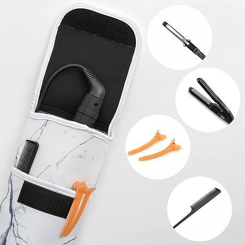 Miniatura 2 de Bolsa de neopreno resistente al calor, funda universal para rizador, funda de viaje para rizador de hierro plano, para viajes, gimnasio u hogar, 15