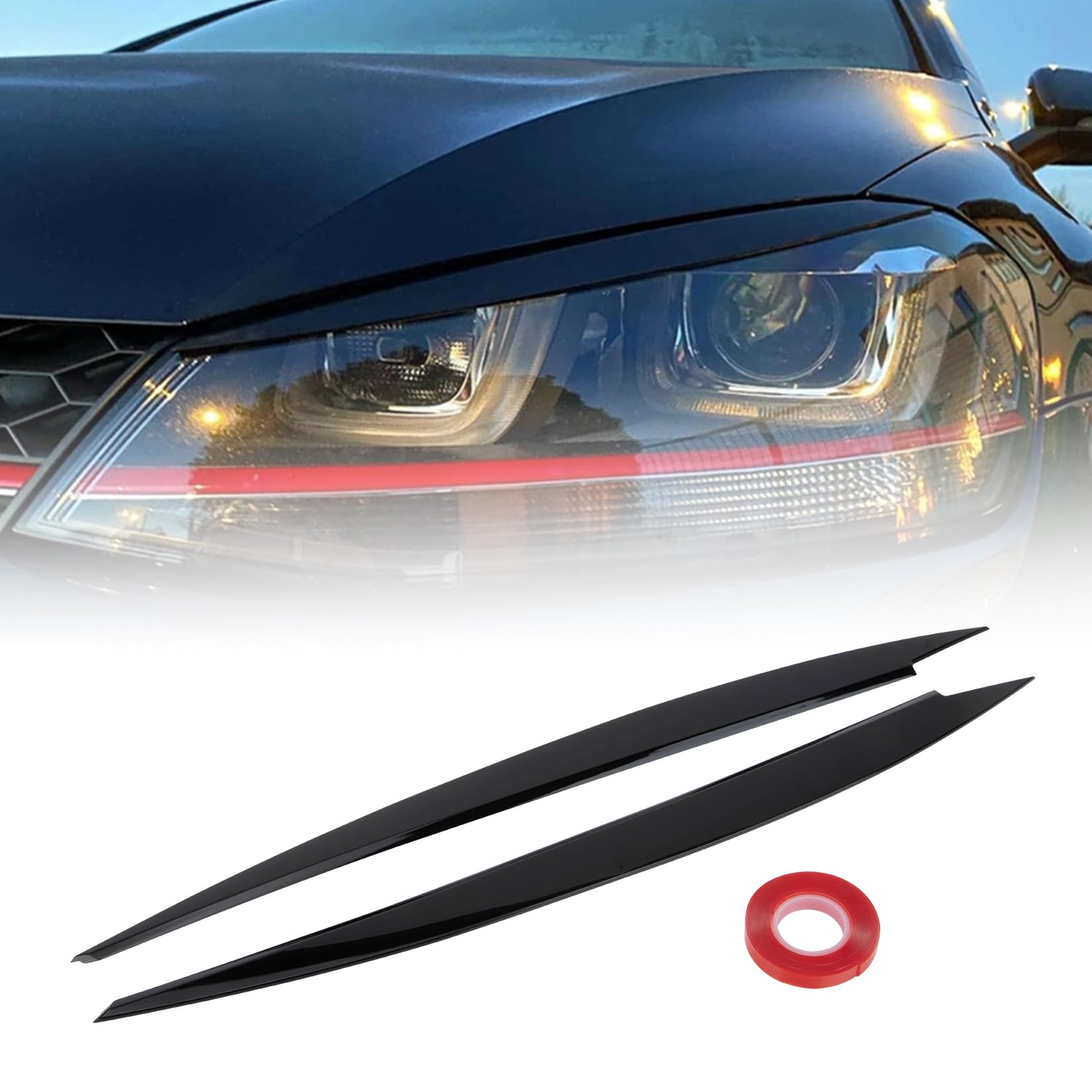 PSLER Cejas para Faros Delanteros para VW Golf 7 GTI MK7 Cubiertas para Párpados Cubierta para Cejas Párpado para Faros Delanteros para VW Golf 7 GTI MK7