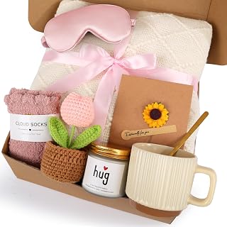 Cozy Self-Care Gift Basket for Women, Birthday Gifts for Her | Sending Hug Baskets and —the Perfect Gift for Mom, Wife,