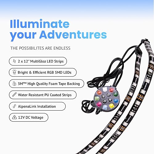 Miniatura 3 de Alpena - Kit de inicio MultiGloz, luces LED para exteriores e interiores, tiras de luces LED AlpenaLink RGB para automóviles, SUV, camiones y más,