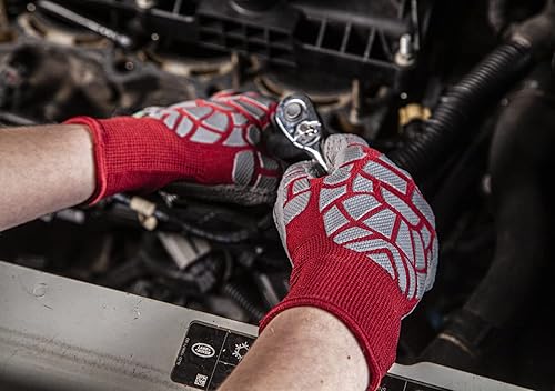 Miniatura 7 de BOSS Guante de trabajo sumergido de látex de espuma micro armadura de agarre táctil, carcasa de nailon, resistente al agua, resistente a la abrasión