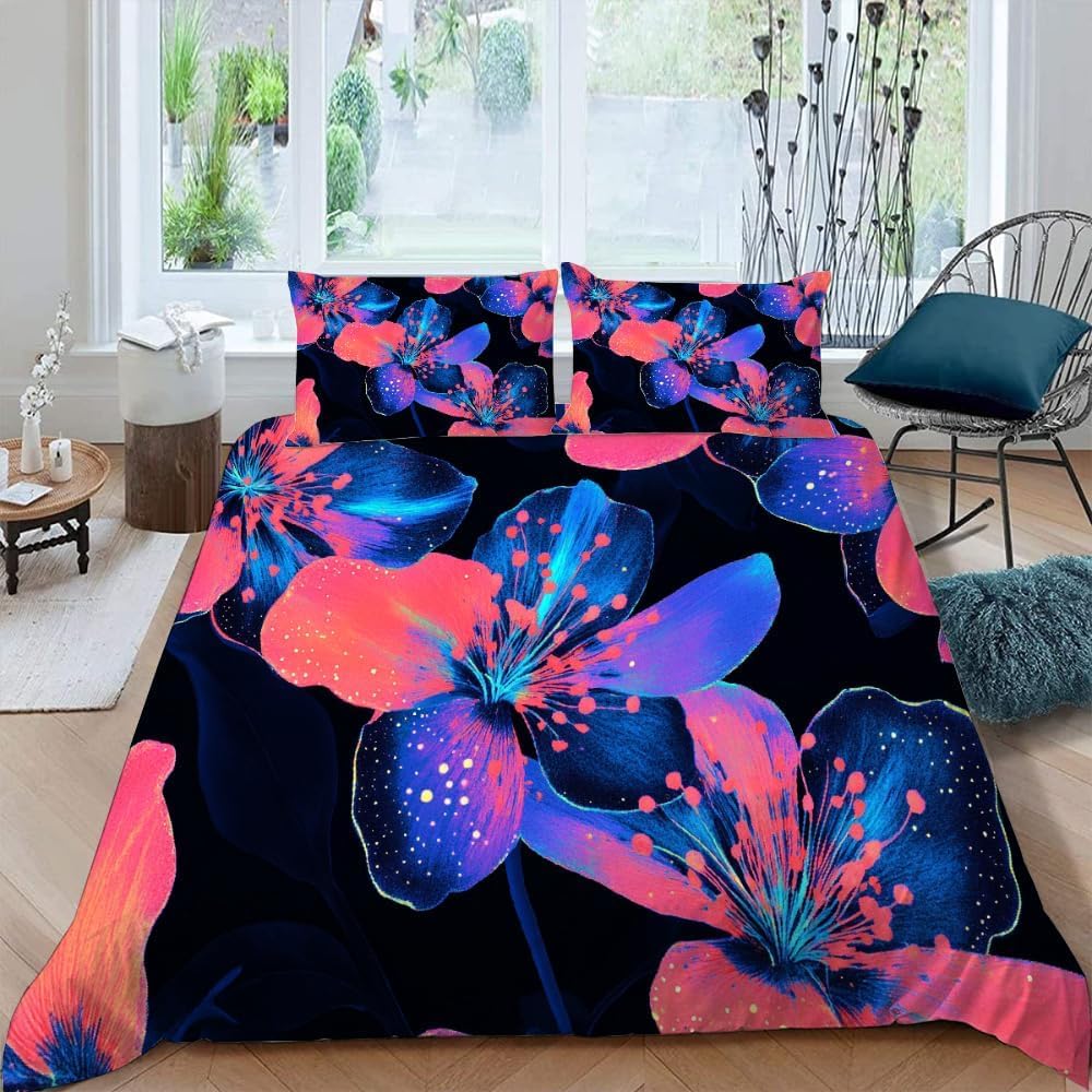 Akwarelowe kwiaty super king size zestaw poszewek na kołdrę nowoczesna moda miękka poszewka na kołdrę całoroczna poszewka na kołdrę 260 x 220 cm szczotkowana mikrofibra hipoalergiczne zestawy pościeli
