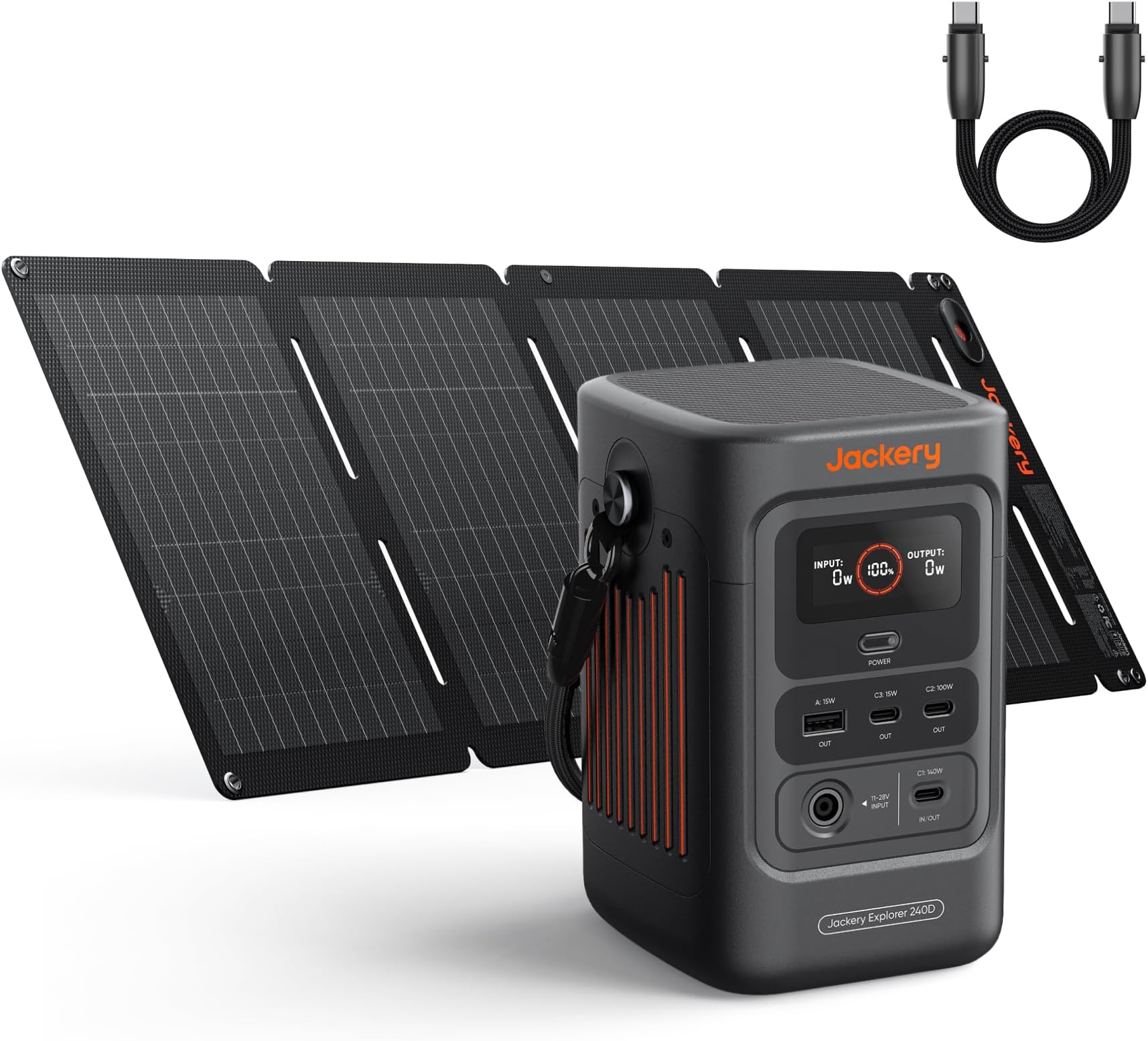 Jackery Explorer 240D Power Bank and 40W Solar Panel,200W DC Output