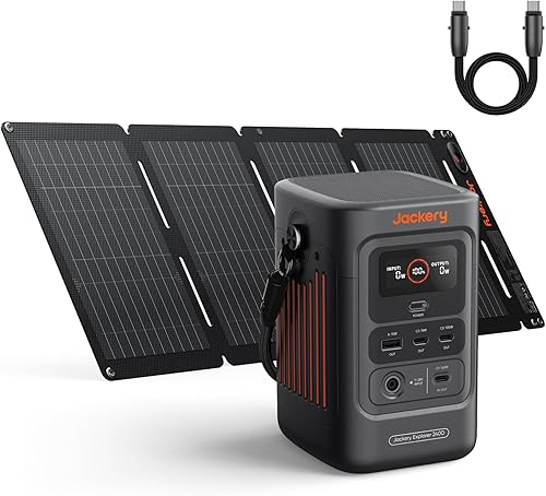 Miniatura 6 de Jackery Generador solar 300, batería de litio de reserva de 293 Wh con 1 panel solar SolarSaga de 100 W, 110 V/300 W, salida de CA de onda