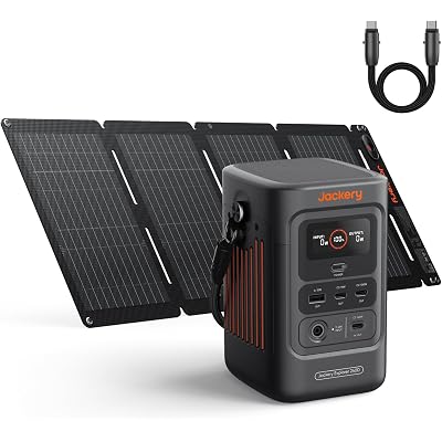 Jackery Explorer 240D Power Bank and 40W Solar Panel (80,000mAh), LiFePO4 Battery Portable Power Station, USB-C Cable Included,200W DC Output,1-Hour Fast Charging, Compact for Outdoor, Camping, Travel
