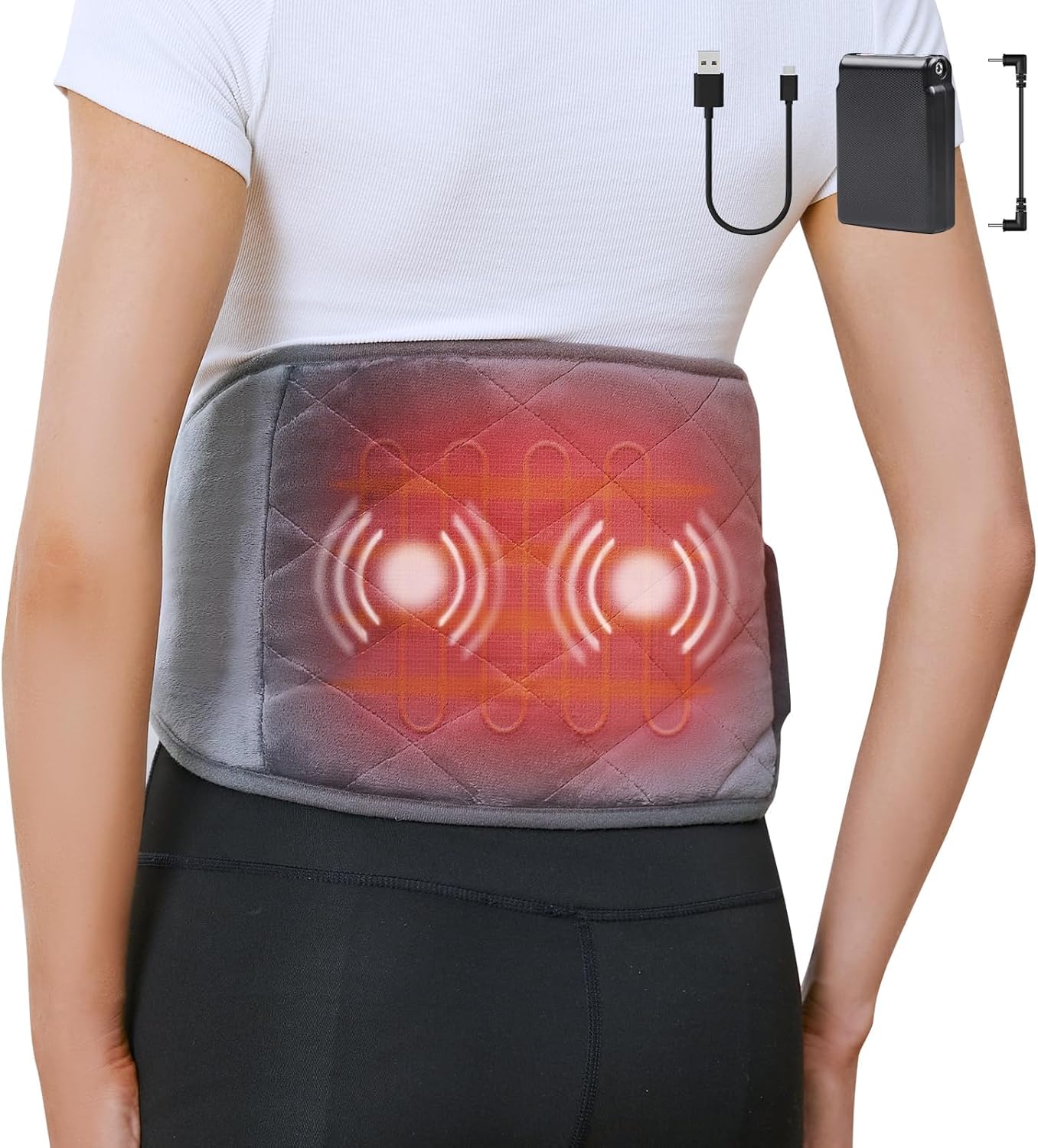 Cordless Heating Pad with Massager, Portable Heating Pads
