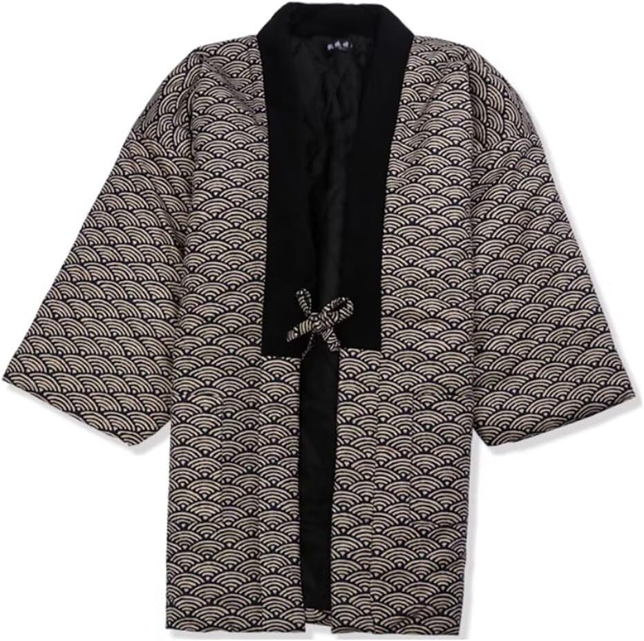 Mens and Womens Winter Hanten 100% Cotton Padded Warm Cold Protection Insulation Japanese Style Traditional Fashionable Danzen Traditional Japanese Outer Garment