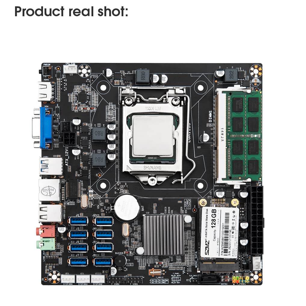 B75 8 Graphics ETH Cryptocurrency Mining Motherboard Combo with Onboard CPU  +4GB DDR3 RAM and 128GB SSD Kit Bitcoin Mining Crypto Plate Set:  Motherboards: Amazon.com.au