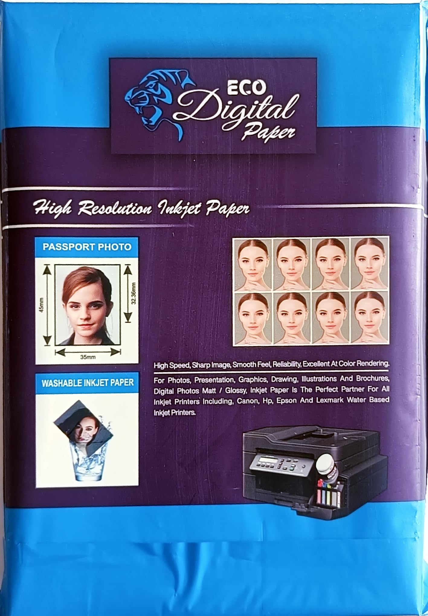 Eco Digital Resin Coated Water Resistant 265 GSM High Resolution Inkjet Photo Paper, 4x6 inches, Glossy Finish