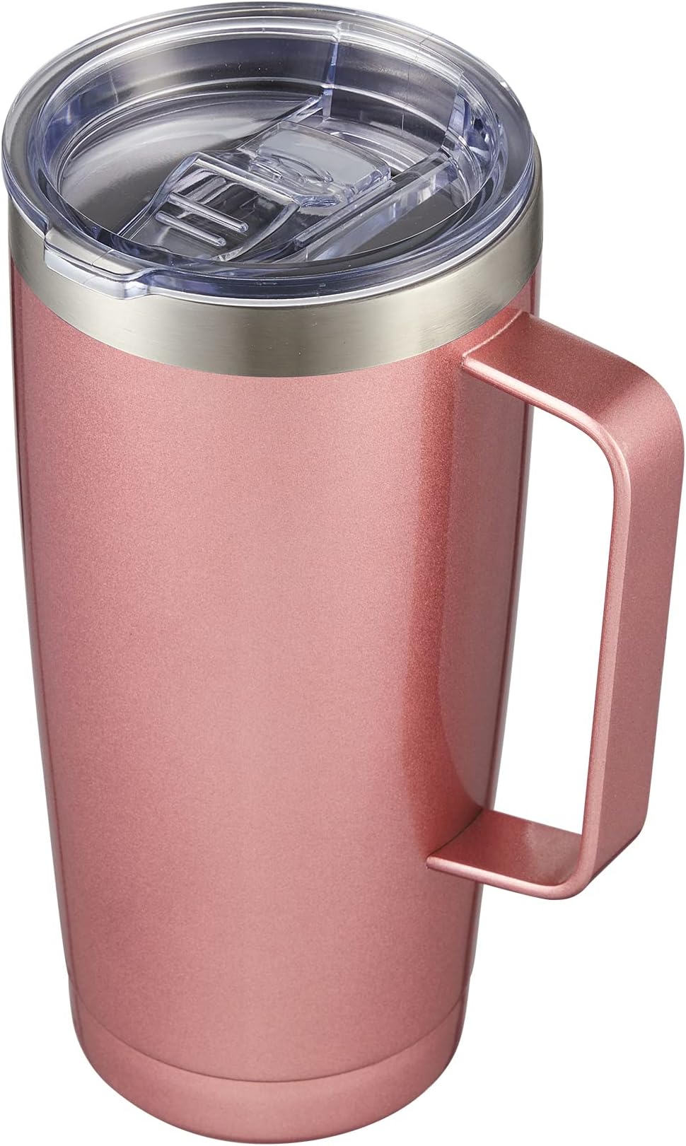 CIVAGO 20 oz Rose Gold Insulated Stainless Steel Tumbler Mug with Lid, Straw, Handle and Double Wall Vacuum Insulation