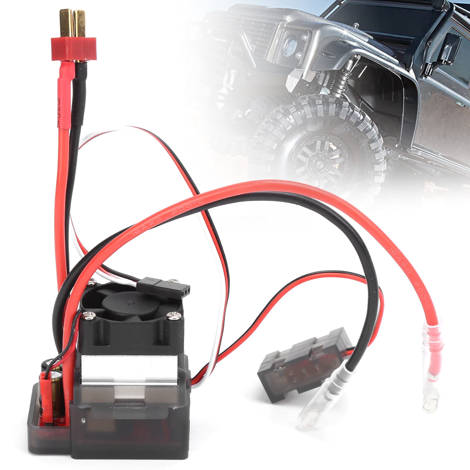 Generic Preciso ESC Spazzolato A Due Vie da 320 A con Dissipatore di Calore per Barche per Auto RC + Ventola di Raffreddamento dei Freni per Modello di Nave di Veicoli, Materiale Durevole Ideale per