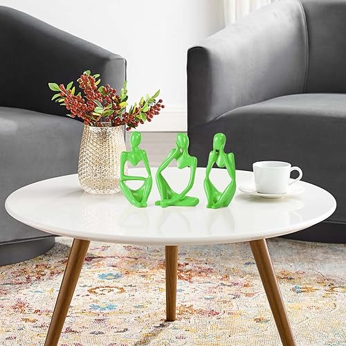 Miniatura 5 de Estatua de Thinker - Escultura de arte abstracto, figuras coleccionables de resina dorada para el hogar, sala de estar, oficina, estante, gran idea