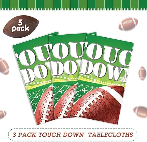 Miniatura 3 de Mantel rectangular de plástico para mesa de fútbol, 3 piezas, para el día del partido, para fiesta de cumpleaños, decoración de fiesta de fútbol,