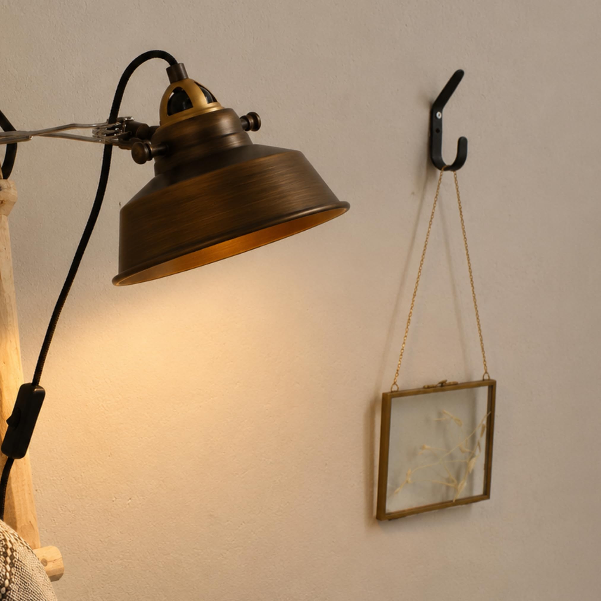 Vintage Bettleuchte Klemmbar Bronze | Verstellbarer Gelenkarm, LED Geeignet, Retro Design, Nachttischlampe, Leselampe