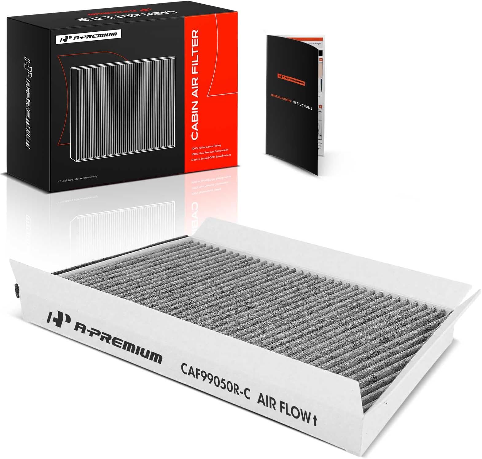 A-Premium Cabin Air Filter w/Activated Carbon Compatible with Mercedes-Benz Models - C230, C240, C280, C32 AMG, C320, C350, C55 AMG, CLK320, CLK350, CLK500, CLK55 AMG, CLK550, CLK63 AMG - Under Hood