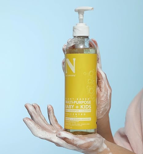 Miniatura 6 de Dr. Natural Jabón multiusos para bebés y niños, gel de baño y champú, jabón suave con manteca de karité, seguro para recién nacidos, sin perfume, 16