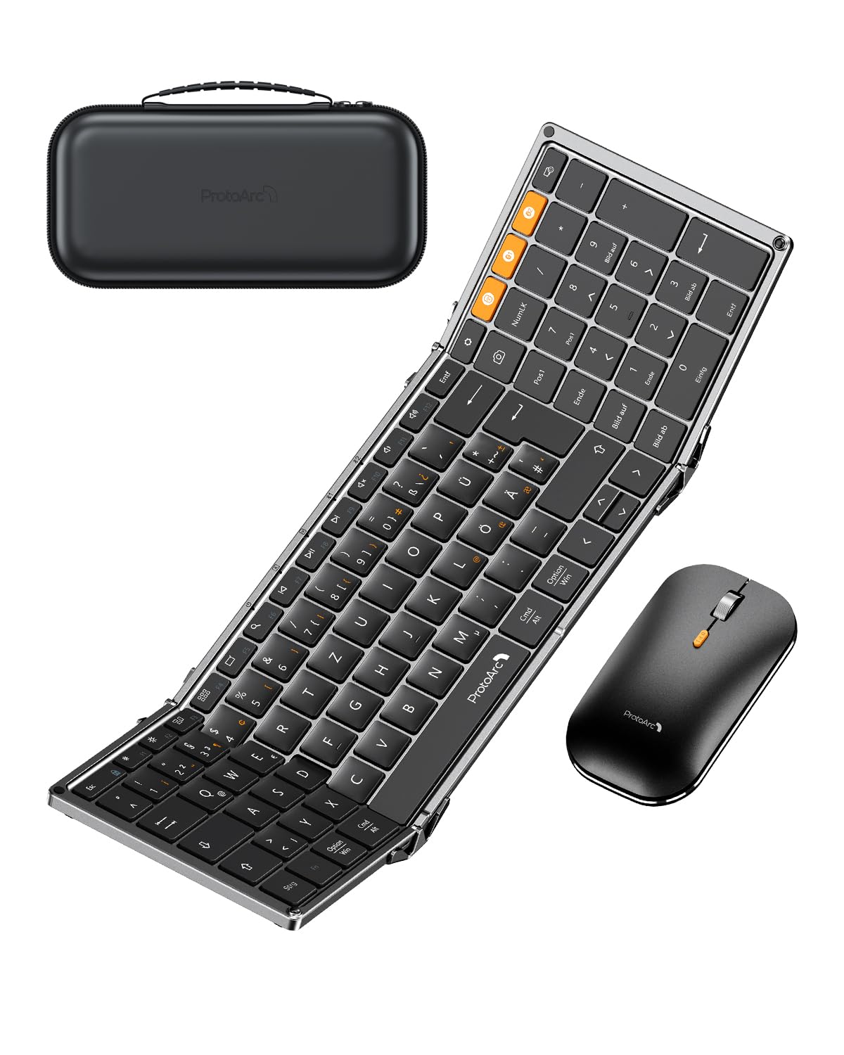 ProtoArc Faltbare Tastatur Kabellos und Maus