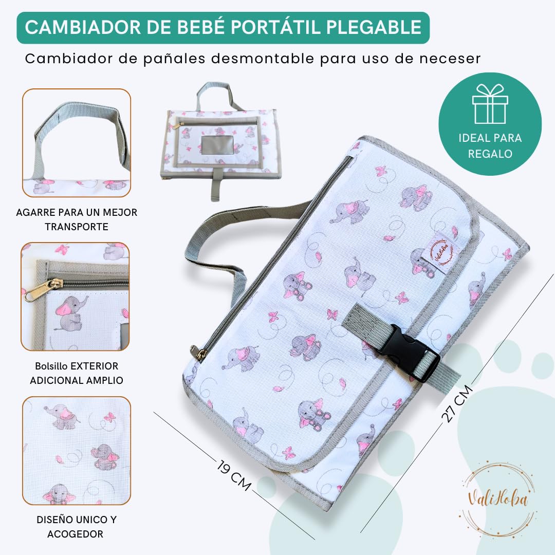 Mochila cambiador bebé portátil con bolsillos organizados - Cambia pañales rápido y limpio sin desorden - Ideal para salidas y paseos