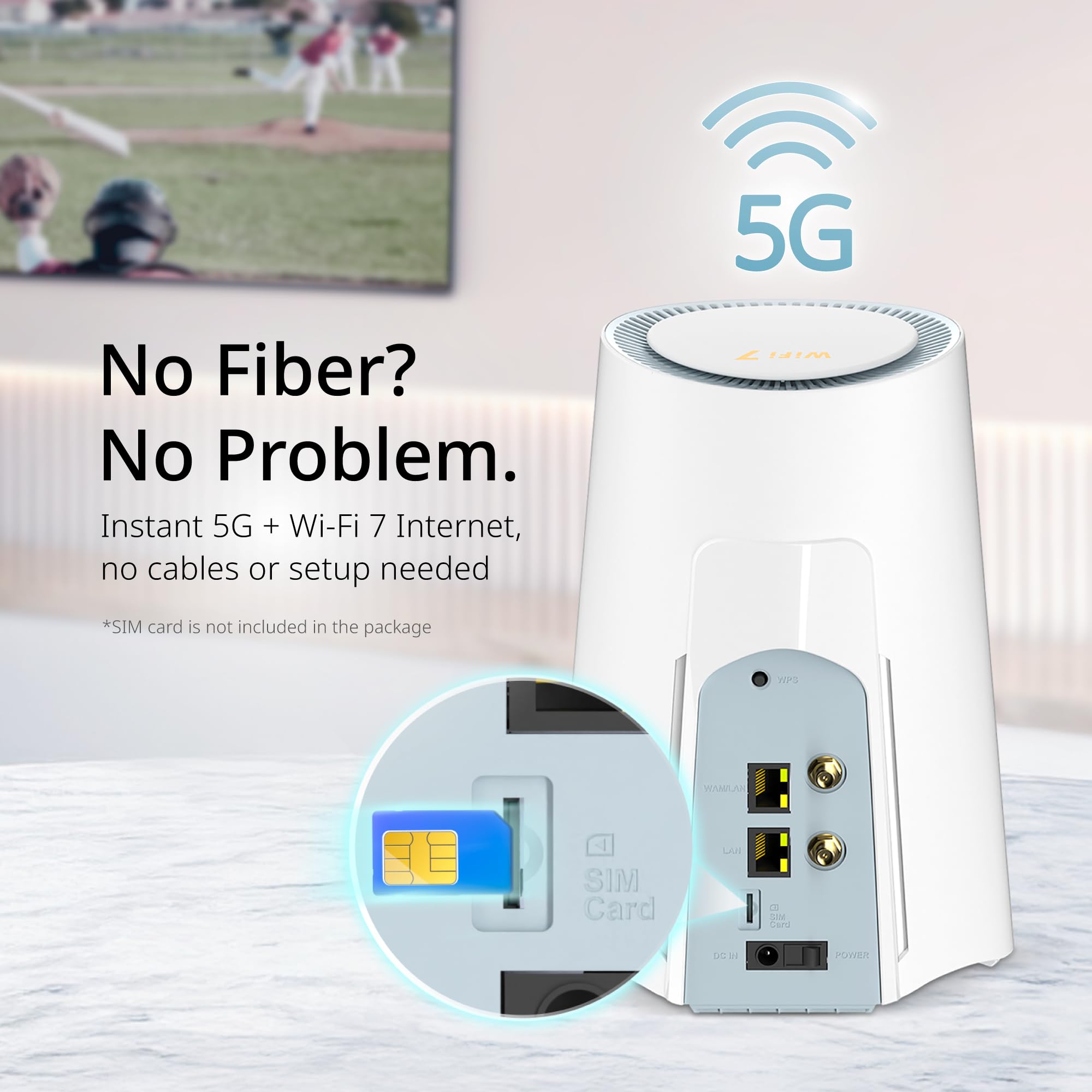 D-Link G536 Router WiFi 7 5G con slot SIM, supporto antenne esterne (SMA doppi), BE3600, 5G fino a 4,67 Gbps, porte doppie 2,5 Gigabit, commutazione WAN automatica, compatibile Mesh