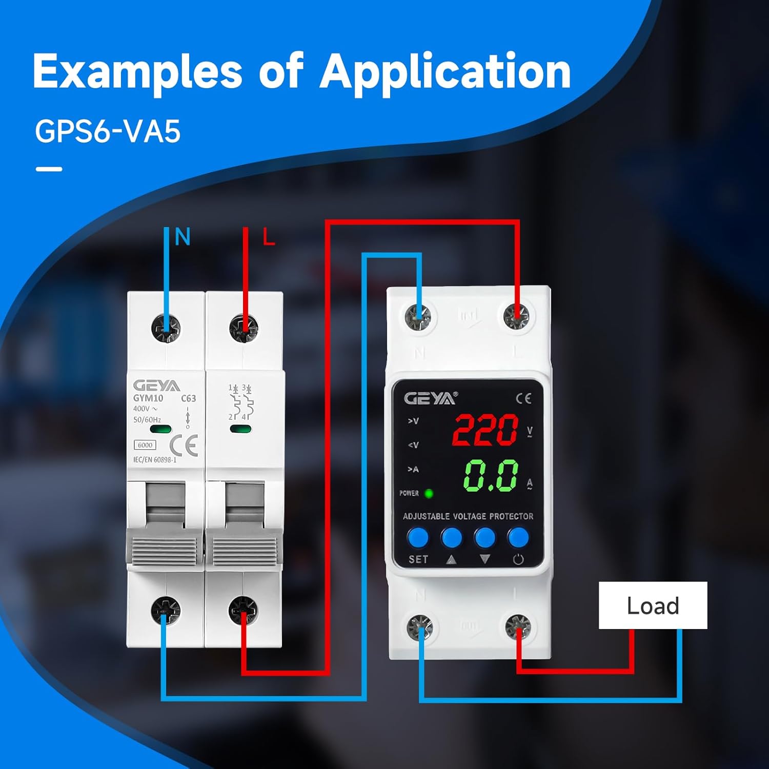 Wiring diagram for GEYA GPS6-VA5 voltagอีผู้พิทักษ์